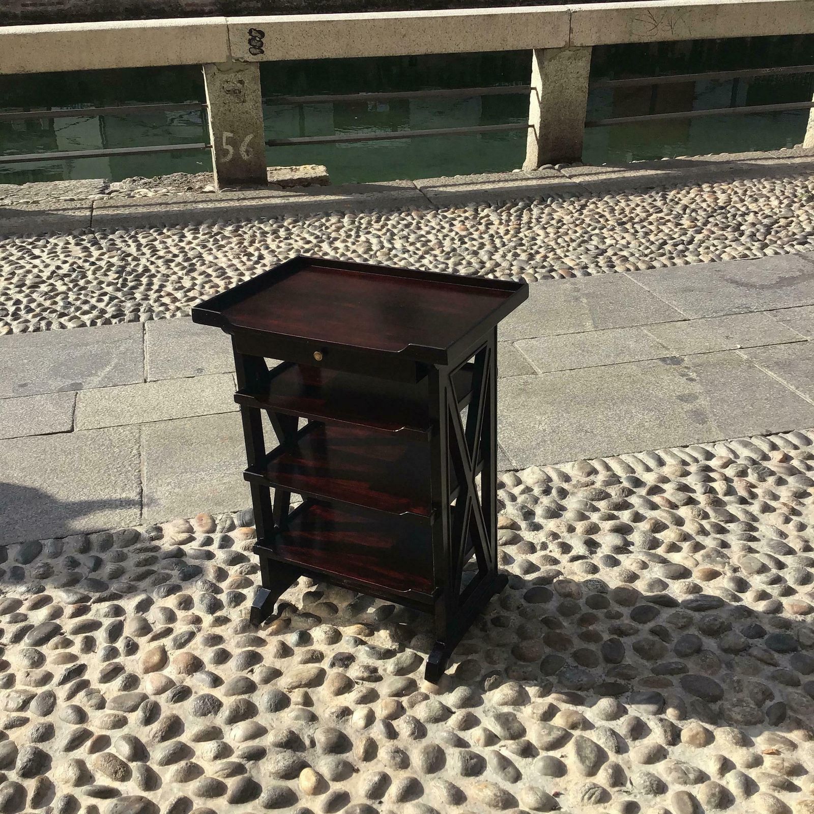 Bbpr Rare Wooden Coffee Table "Ramino" Brass 1950 Italy photo furniture