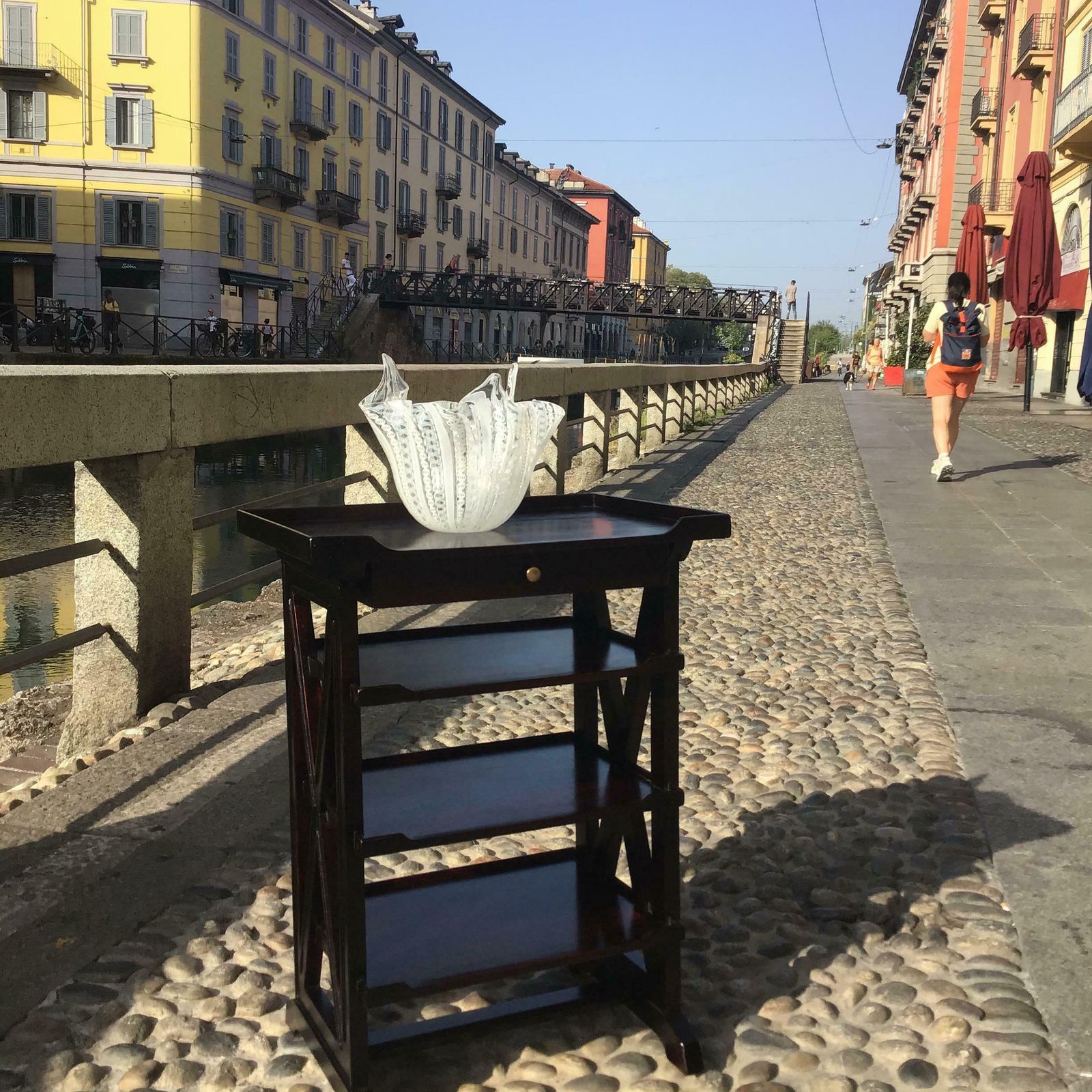 photo vinterior Bbpr Rare Wooden Coffee Table "Ramino" Brass 1950 Italy
