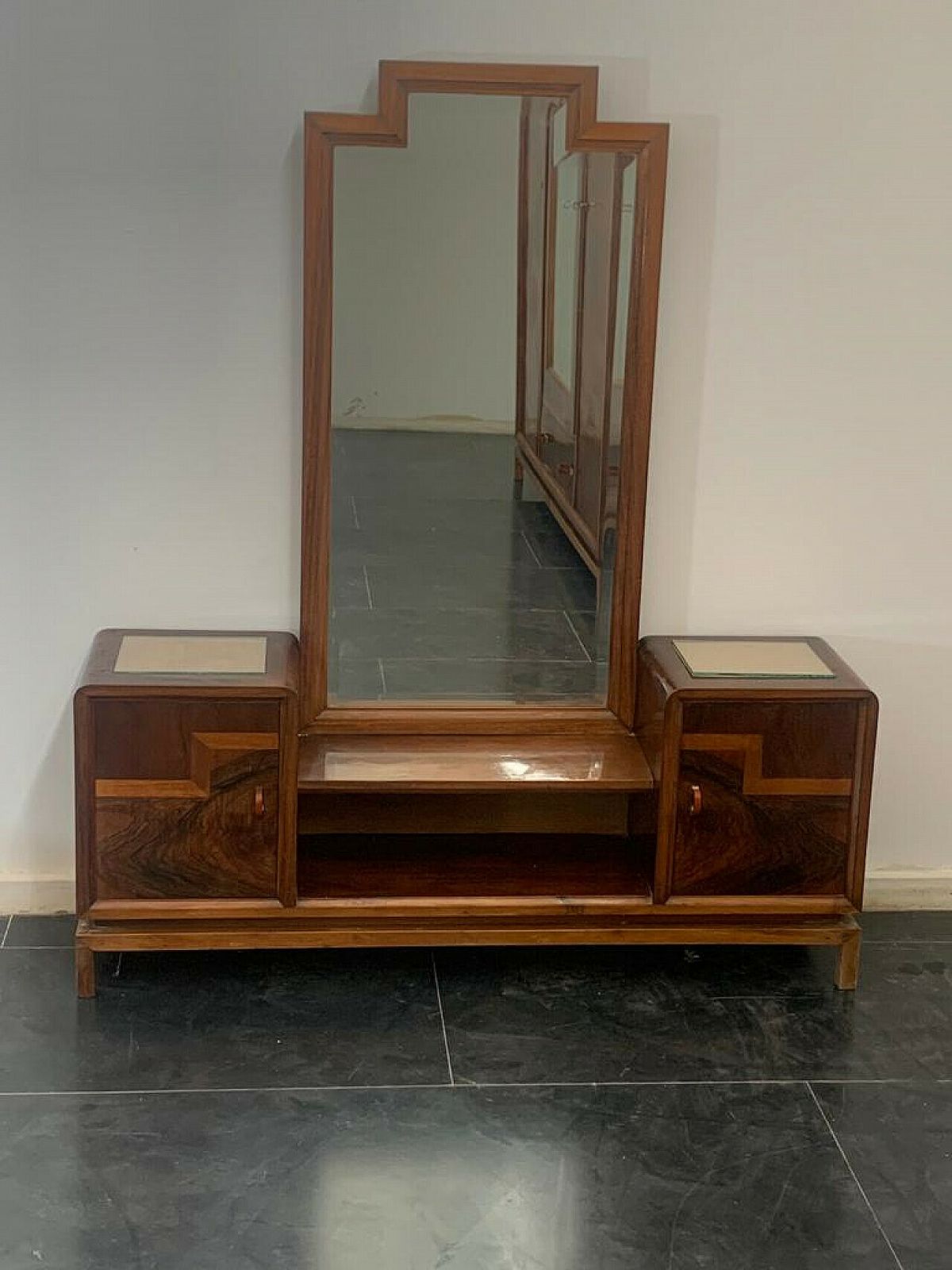 Walnut, Walnut Root And Maple Vanity Mirror, 1930s photo furniture