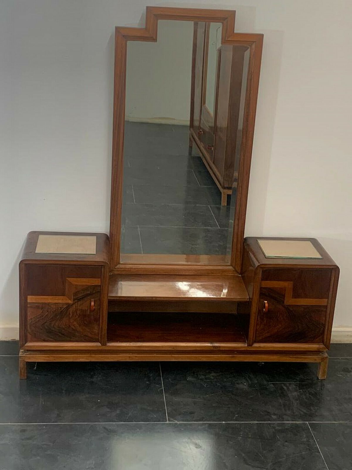 Walnut, Walnut Root And Maple Vanity Mirror, 1930s photo Furniture