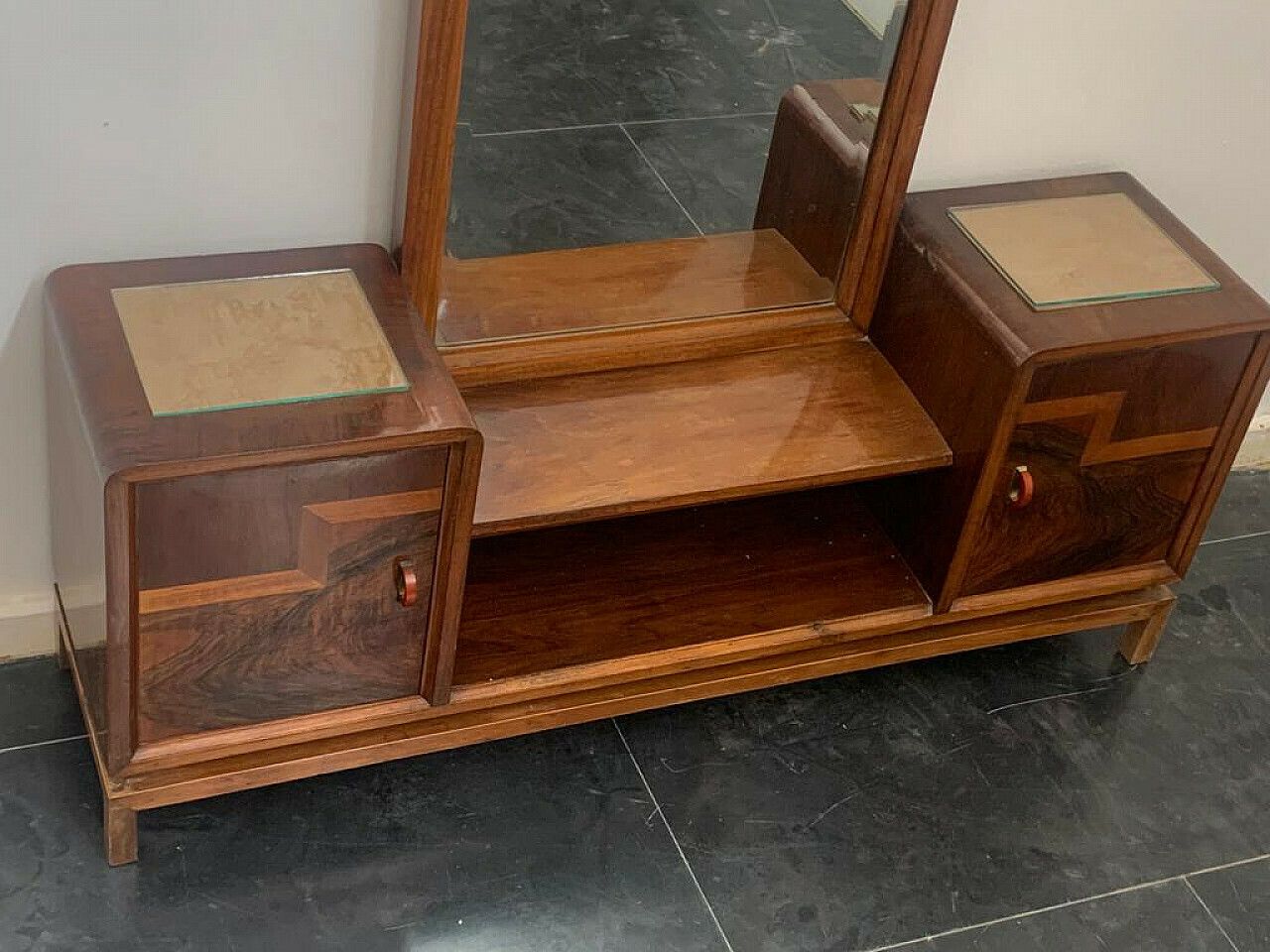 Walnut, Walnut Root And Maple Vanity Mirror, 1930s photo 1615.12