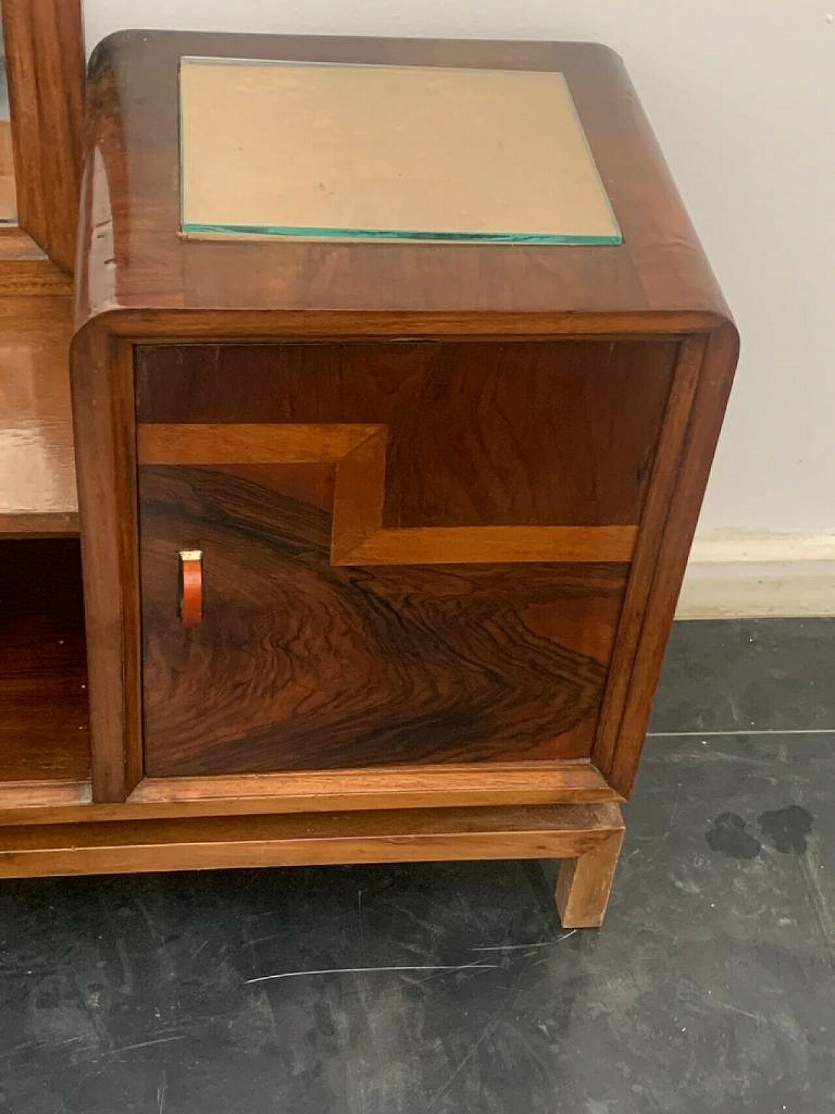 Walnut, Walnut Root And Maple Vanity Mirror, 1930s photo vinterior