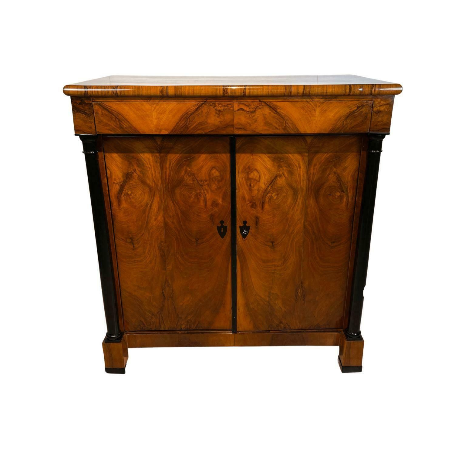Large Biedermeier Half Cabinet, Walnut And Ebonised, South Germany, Circa 1820 photo furniture