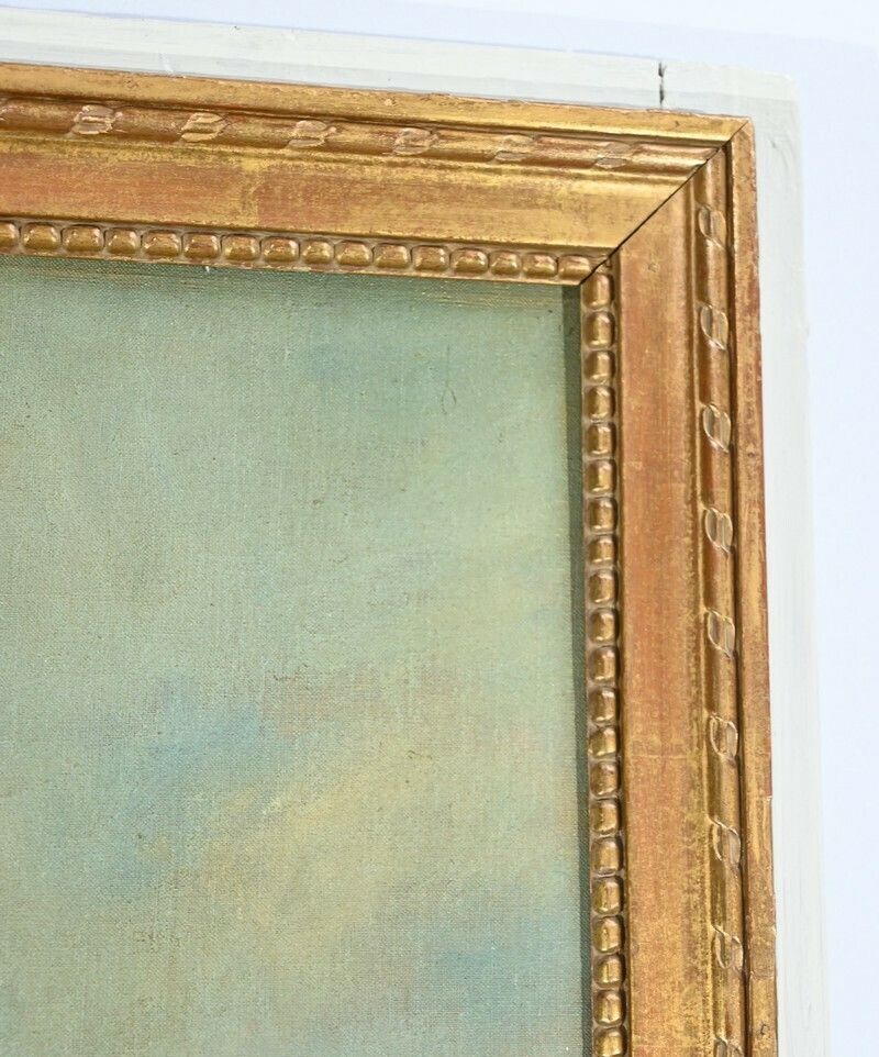 photo vinterior Trumeau Mirror In Golden Wood, Louis XVI Style – Late 19th Century