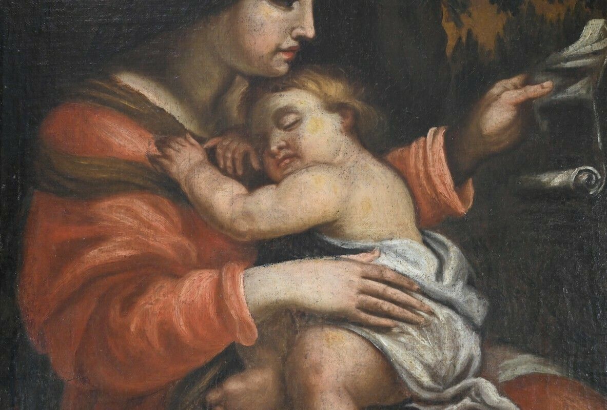 Oil Painting “Madonna And Child”, 19th Century School – Late 19th Century photo buy