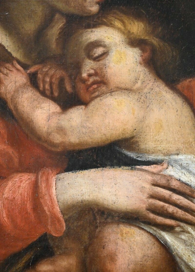 Oil Painting “Madonna And Child”, 19th Century School – Late 19th Century photo vintage