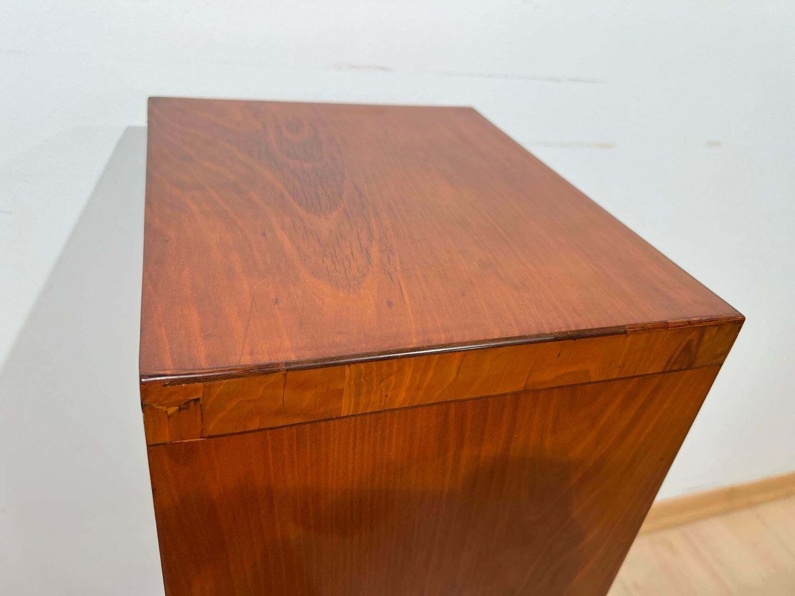 photo buy Biedermeier Pillar Cabinet, Cherry Veneer, South Germany Circa 1820