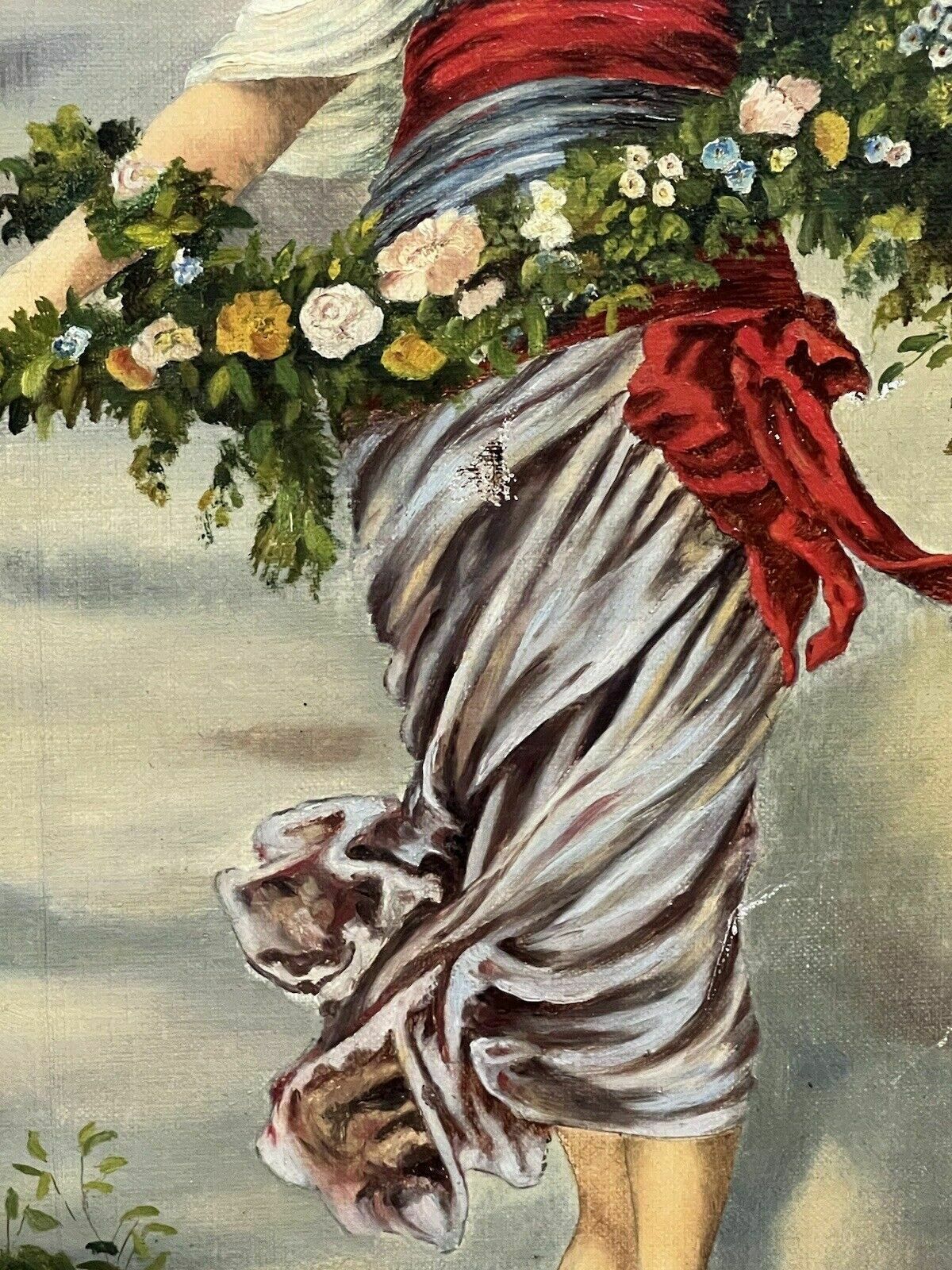 photo for sale Austrian Viennese Winter Landscape With Enchanting Woman Holding Floral Garland
