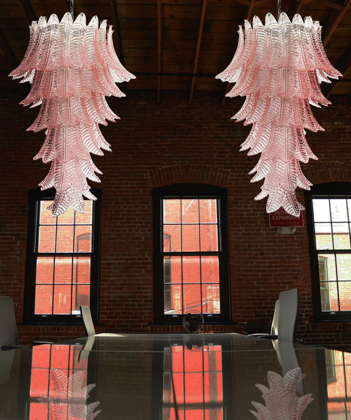 photo buy Majestic Italian Murano Felci Glass Spiral Chandelier   83 Pink Glasses