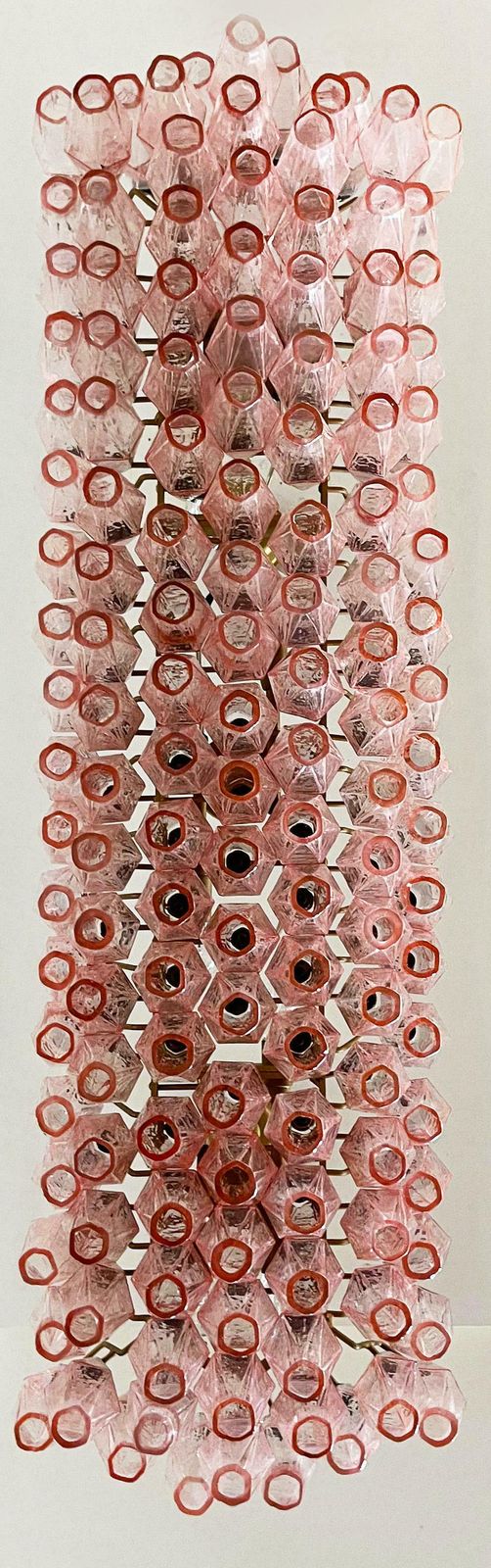 Gorgeous Murano Poliedri Chandelier   Carlo Scarpa Style   138 Pink Glasses photo for sale