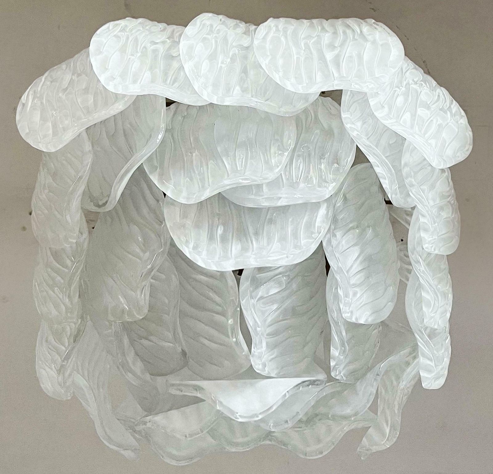 photo vinterior Wonderful Murano Ceiling Lamp   Frosted Carved Glass Leaves Us$1,525.04per Item