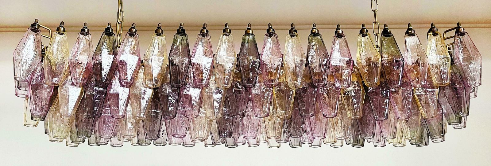 Elegant Murano Poliedri Chandelier   Carlo Scarpa Style   138 Multicoloured photo 4591.0