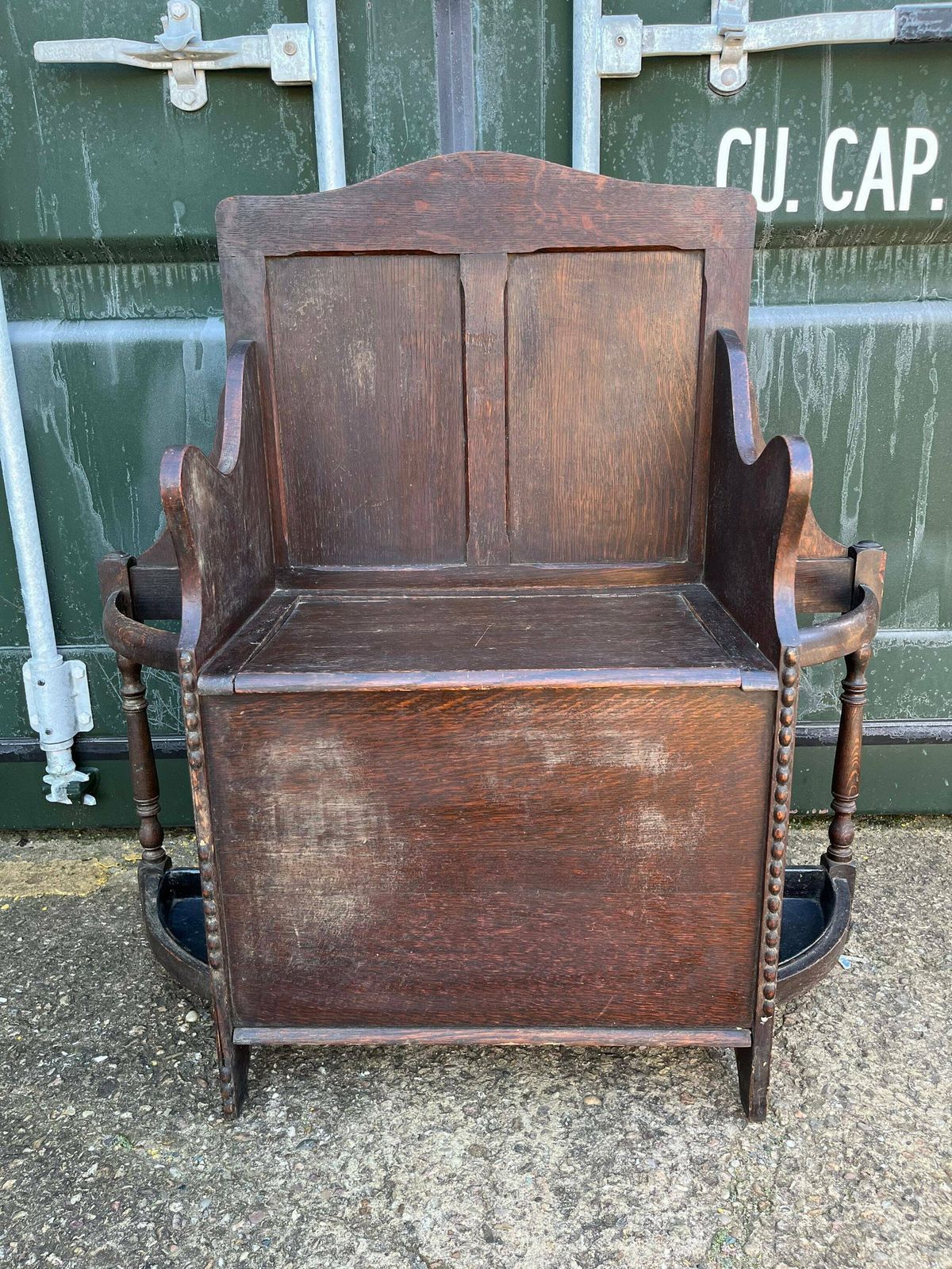 Rare Antique Umbrella Hallway Stand With Blanket Box Bench Custom Painted To You Choice.
