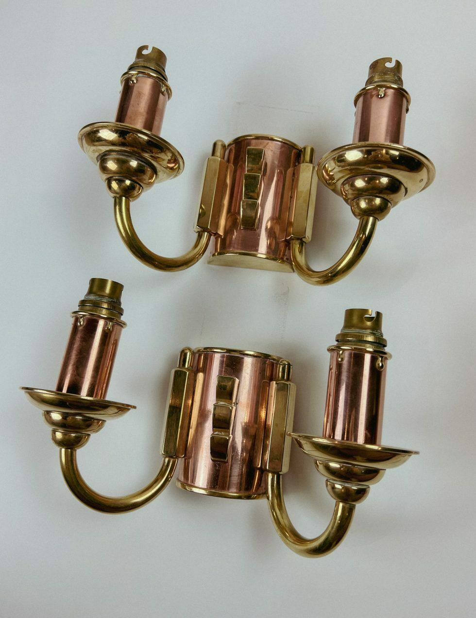 Set Of 2 Copper And Brass Wall Lamps, France – Set Of 2 Copper And Brass Wall Lamps, France photo vinterior