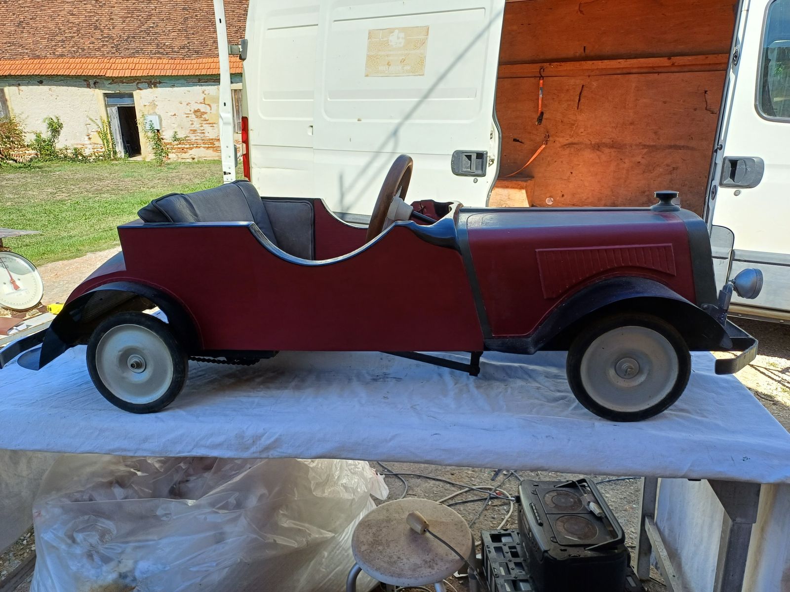 Old Toy Pedal Car Fiat 1930, 1930s photo Home Decor
