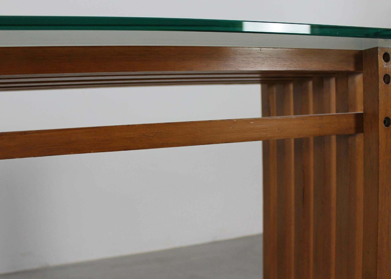 Lella & Massimo Vignelli Ara Console Table In Wood And Glass Driade 1974 Italy photo buy
