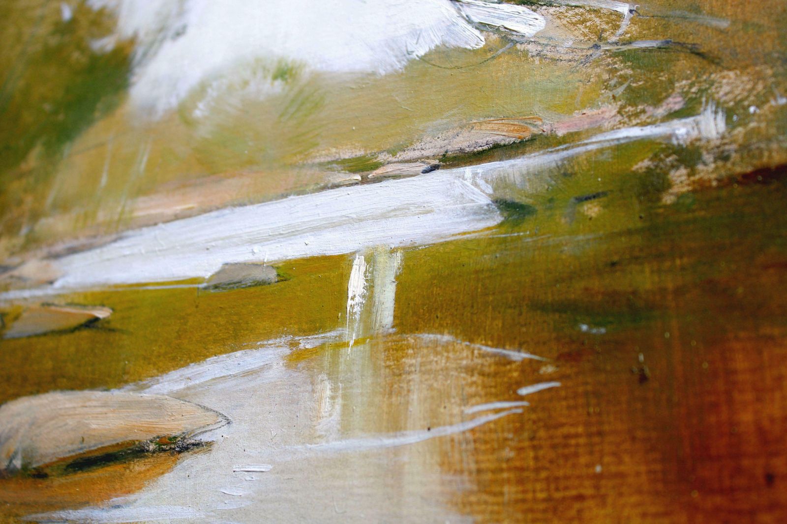 Janis Osis River At Skulte. 1981., Cardboard, Oil,  1981 photo vintage