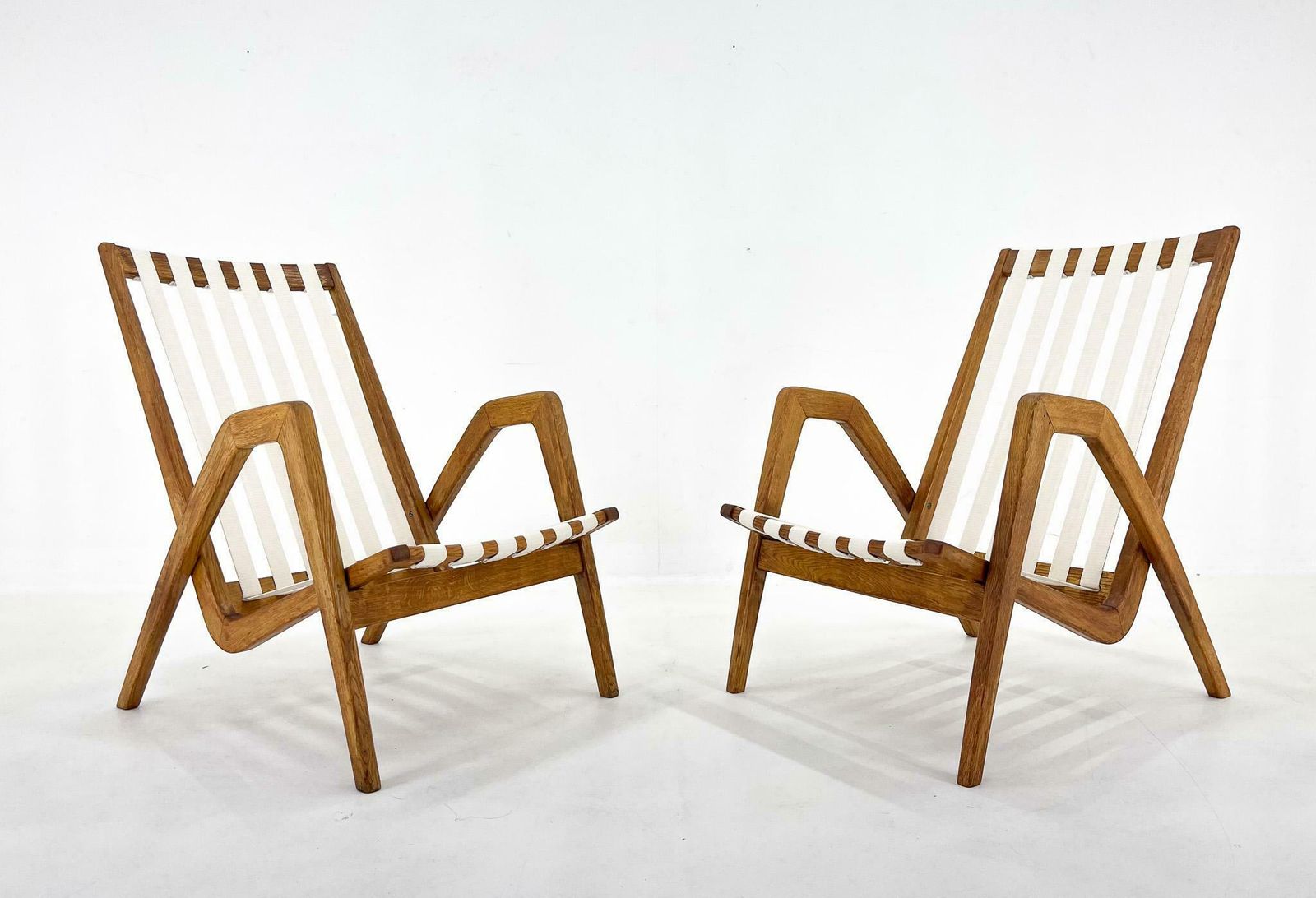 Pair Of 1970s Jan Vaněk Oak Armchairs, Czechoslovakia photo furniture