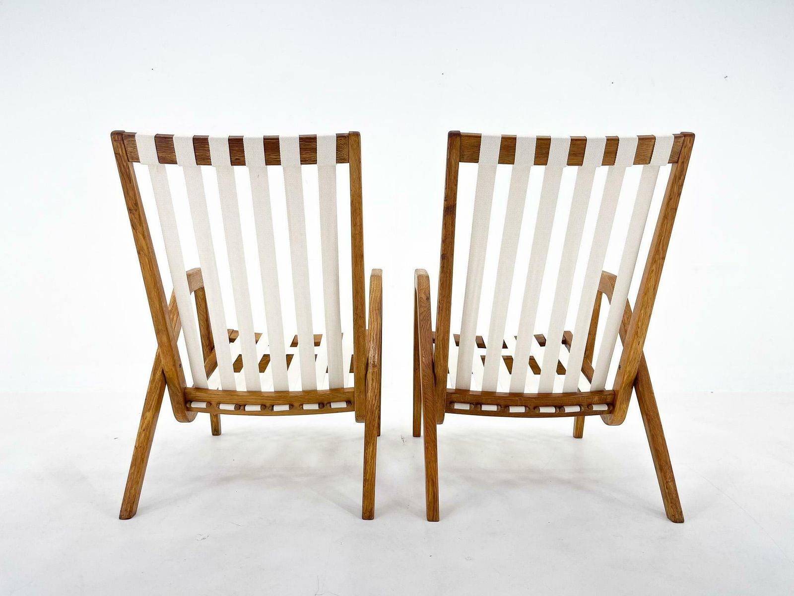 Pair Of 1970s Jan Vaněk Oak Armchairs, Czechoslovakia photo Furniture