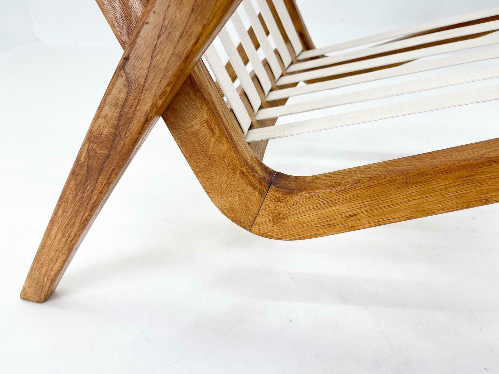 photo for sale Pair Of 1970s Jan Vaněk Oak Armchairs, Czechoslovakia