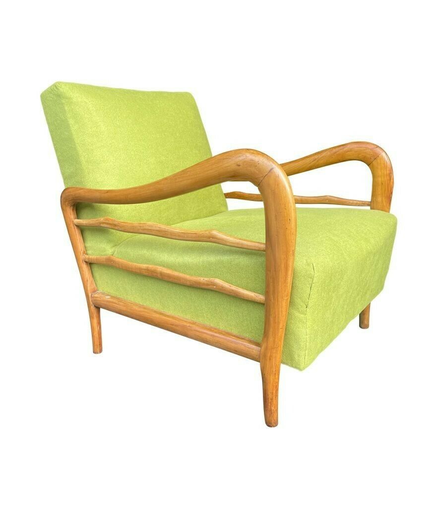 A Wonderful Pair Of 1950s Italian Cherrywood Chairs By Paolo Buffa photo Furniture
