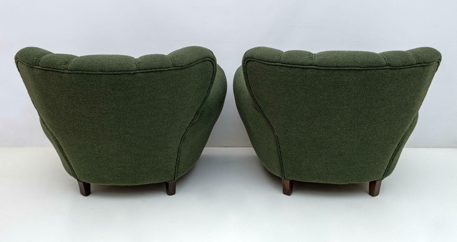 photo for sale Attributed Guglielmo Ulrich Art Deco Italian Bouclé Armchairs, 1940s, Pair