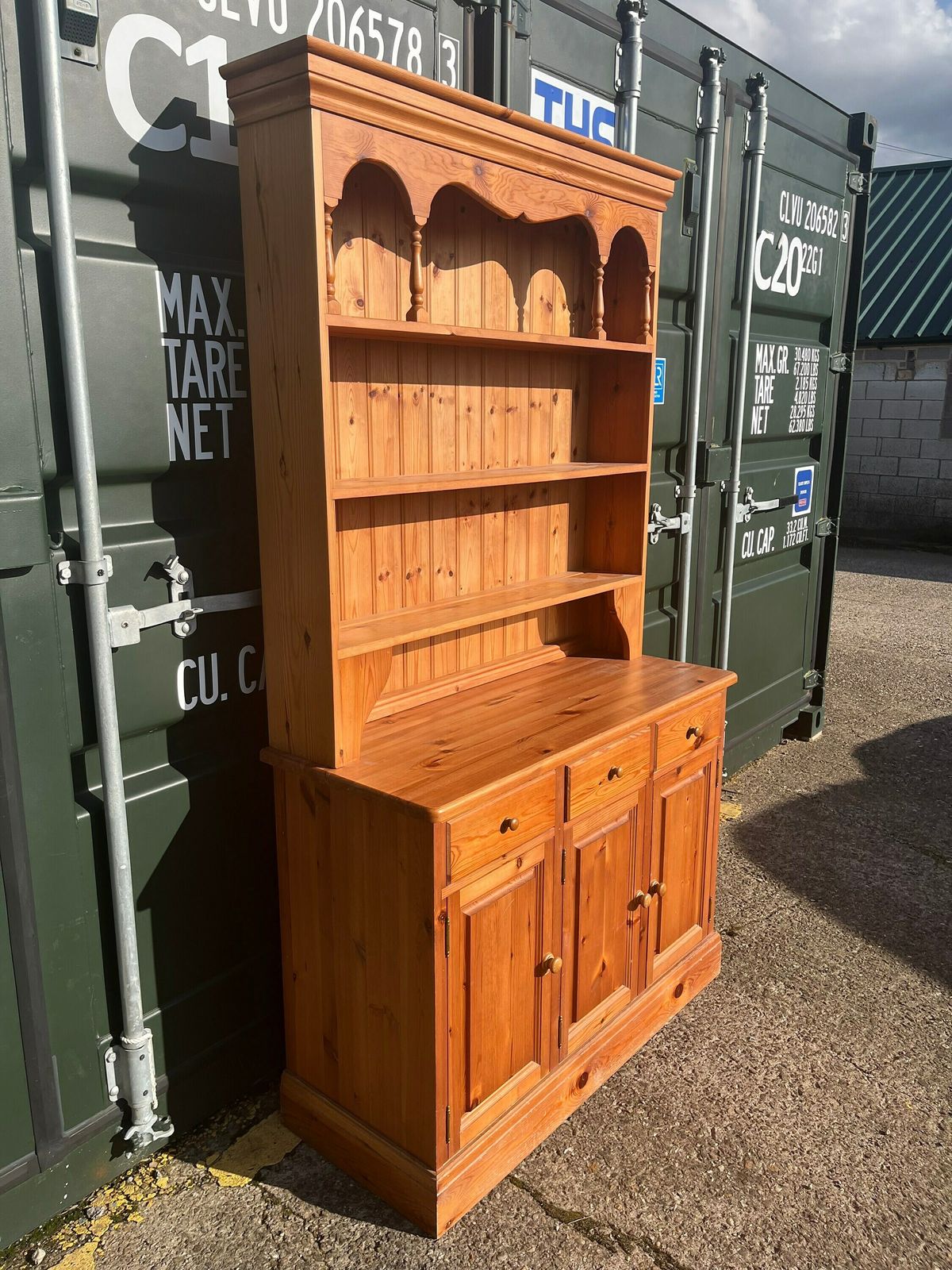 Vintage Country Farmhouse Pine Welsh Dresser Cupboard Storage photo Furniture