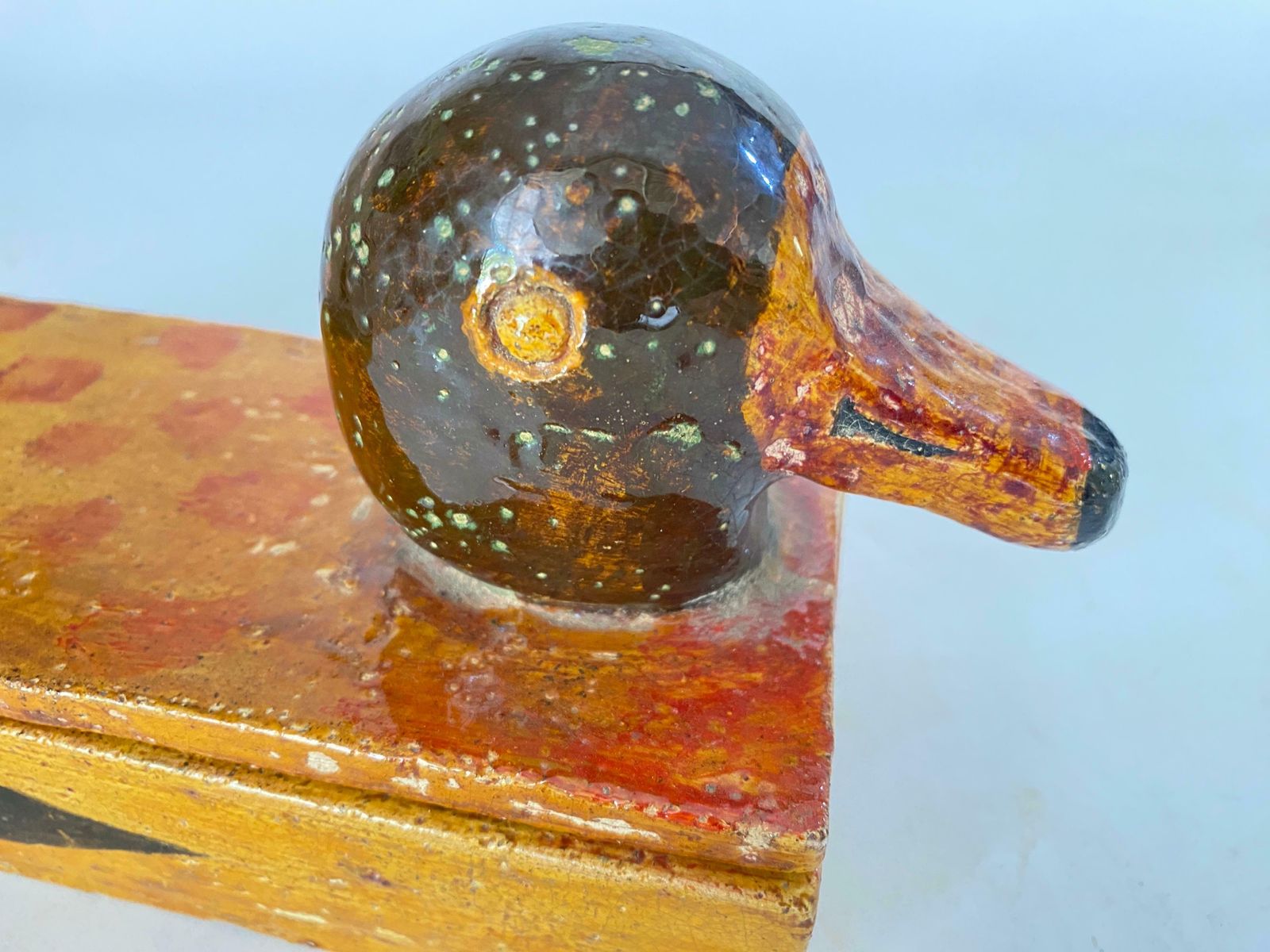 photo for sale Decorative Box In Ceramic Reprensenting A Duck Brown Color France XX Century