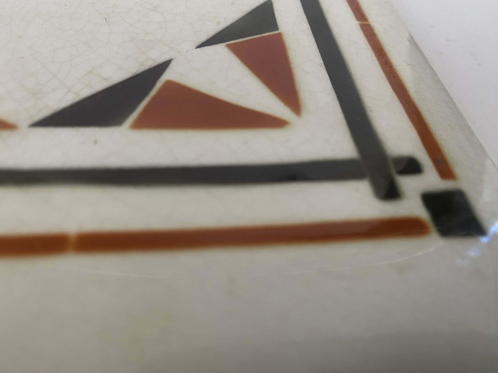 Art Deco Trivet In Ceramic Black White Color France 1940 By Luneville Signed photo 370.0