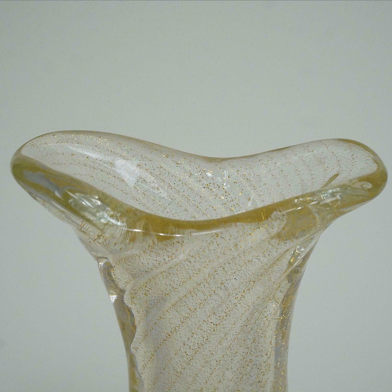 Flavio Poli For Seguso Vetri D'arte Vase Incrociato Oro 1949 photo vinterior