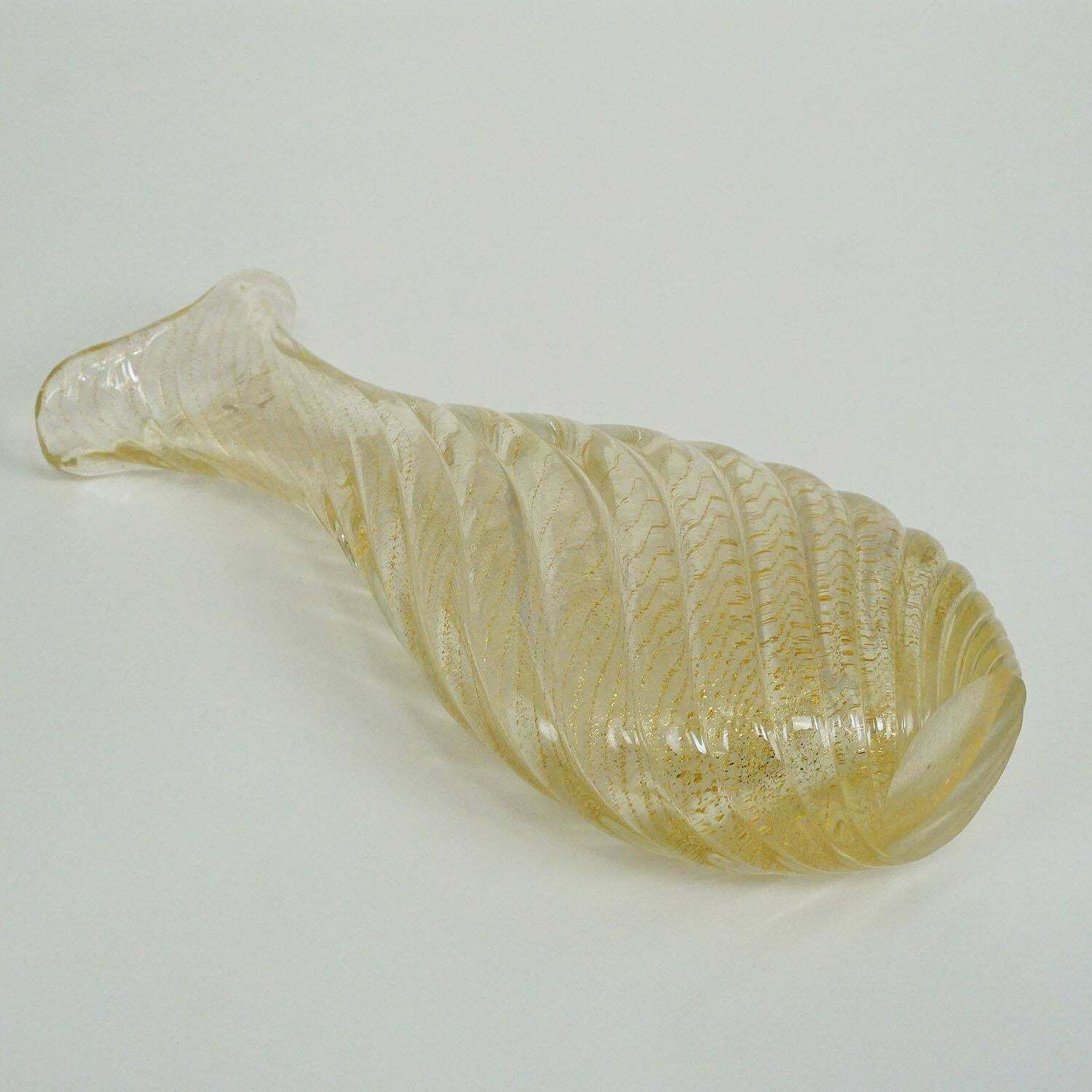 Flavio Poli For Seguso Vetri D'arte Vase Incrociato Oro 1949 photo vintage