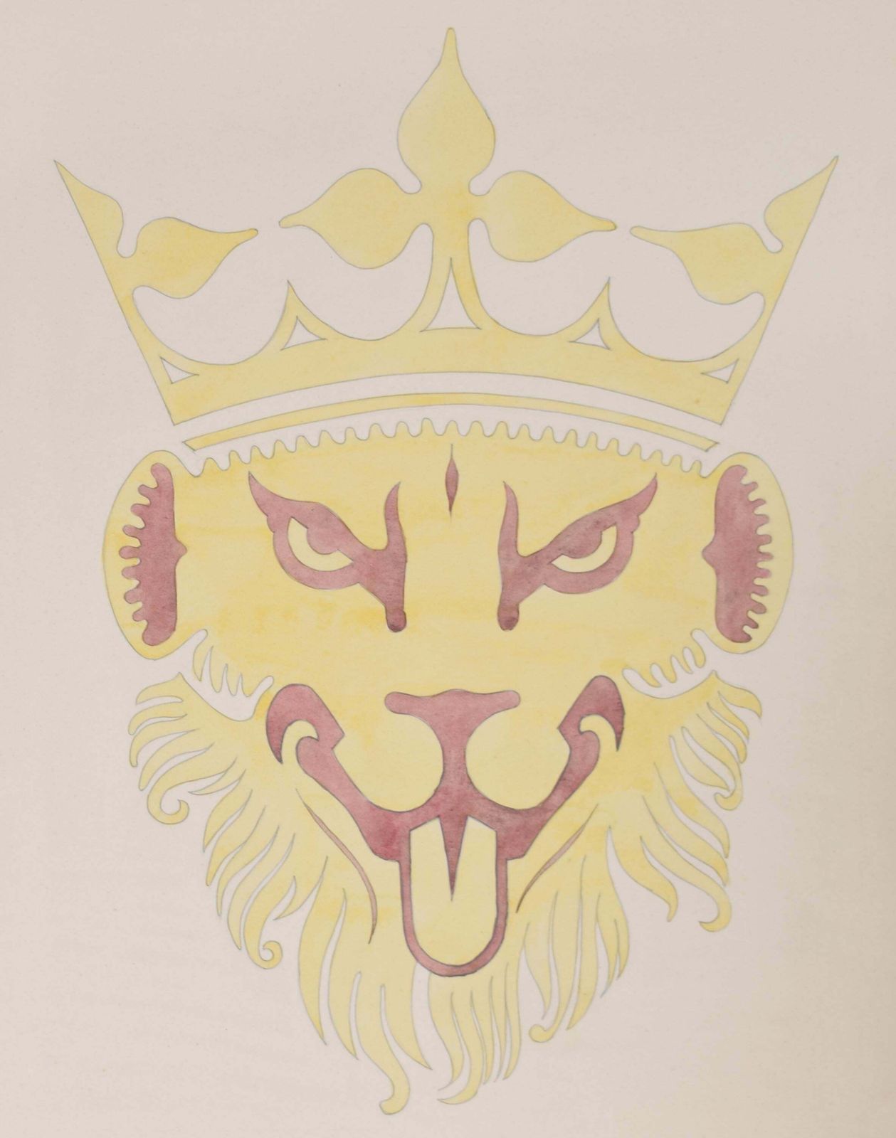 S Clapham Lion Heraldic Designs Coat Of Arms Shield Watercolour By S Clapham photo vintage