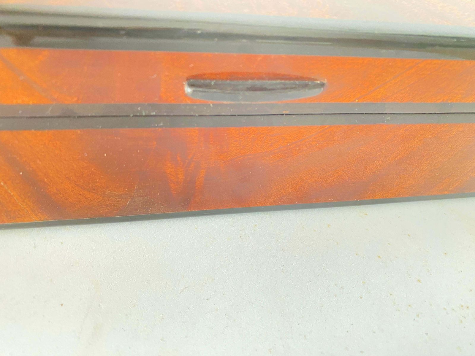 photo buy Cigar Humidor Burl Wood Cigar Box France 1970 Brown Black Color