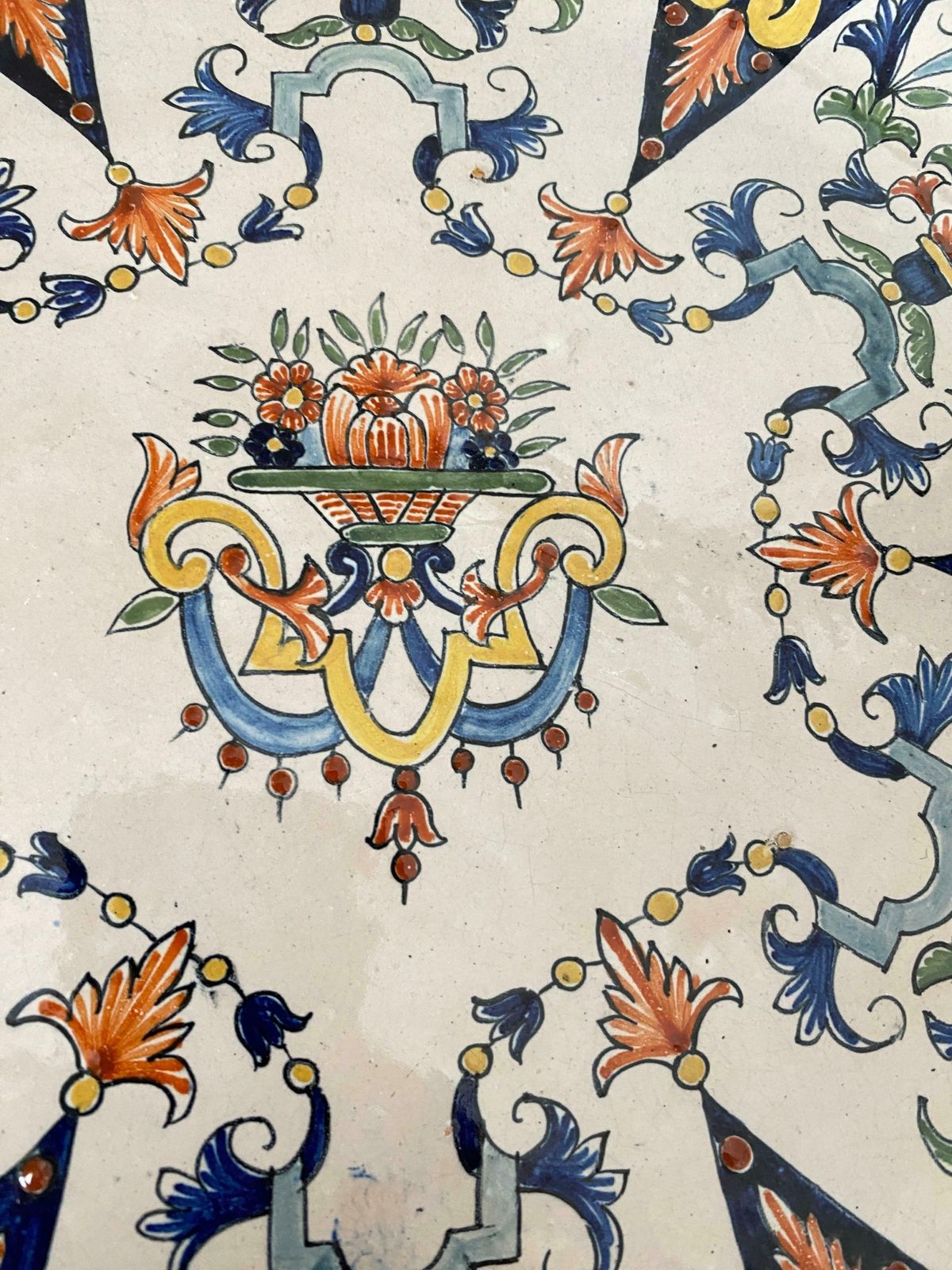 photo for sale Boulogne Sur Mer Faïence Dish France, 19th Century Blue Yellow