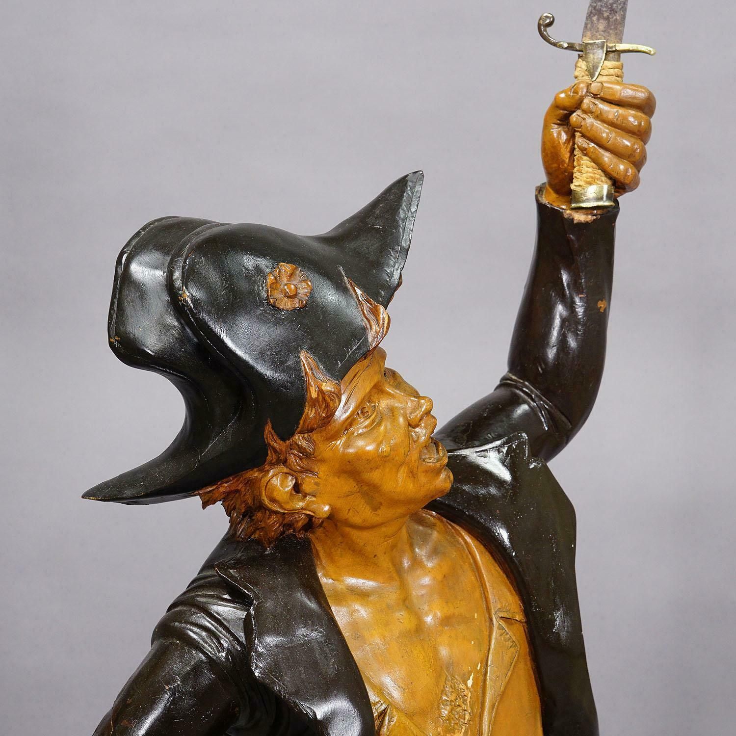 photo for sale Large Antique Statue Of A French Freedom Fighter Ca. 1920s
