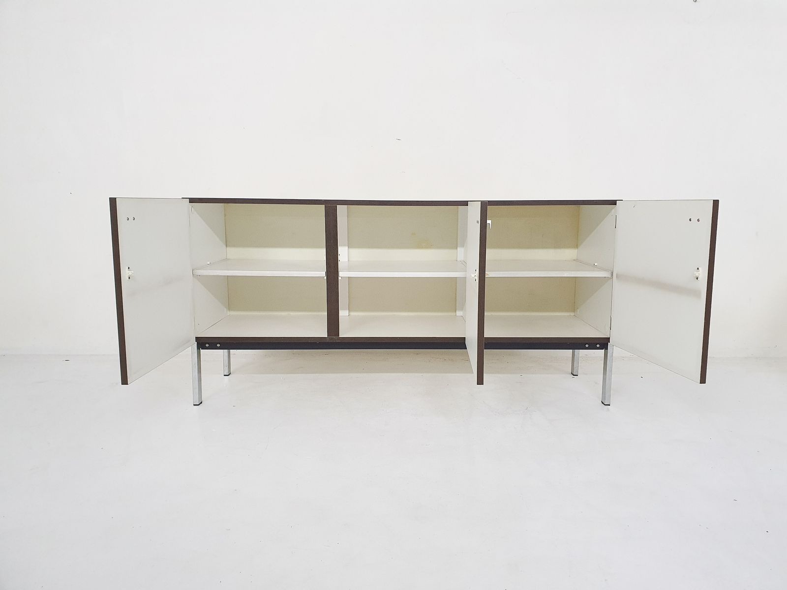 Pierre Guariche For Meurop Credenza In Vinyl, France 1960's photo furniture