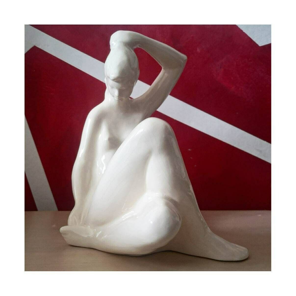 Rare Mid Century Modern Ceramic Figurine Of A Nude Woman By Bohumil Kokrda // Made In Czechoslovakia In 1960s photo furniture