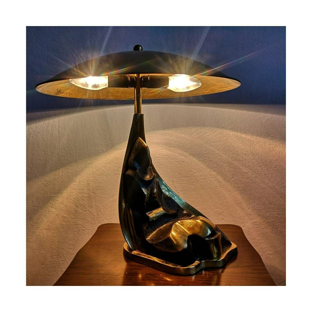 Rare Lamp Sculpture In Cubist Style Titled Lady By Yugoslav Sculptor Djordje Jovanovic / Female Nude Sculpture / Made In Yugoslavia (1980s) photo vinterior