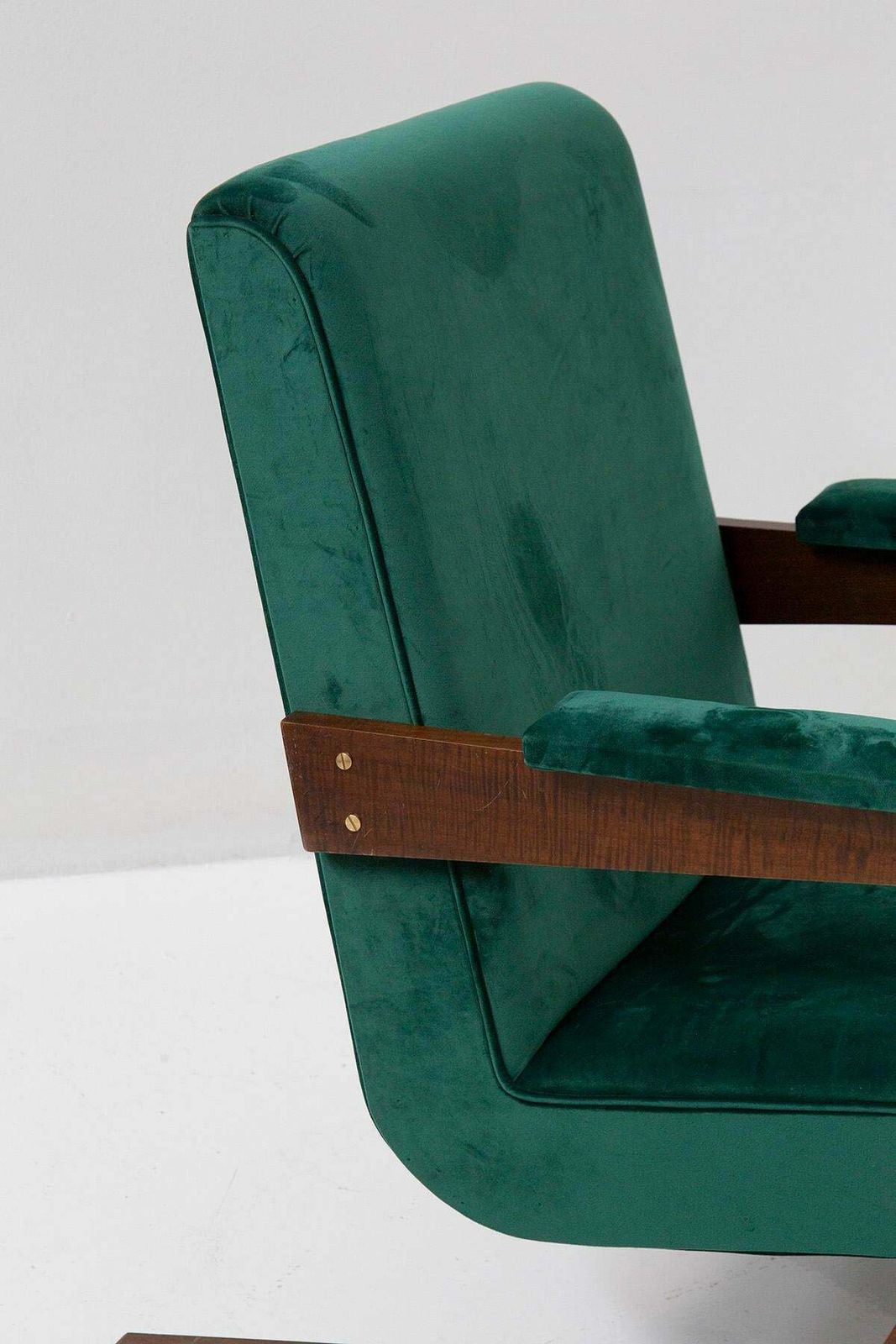 Pair Of Brazilian Green Velvet Armchairs, 20th Century £5,723.17per Set photo vinterior