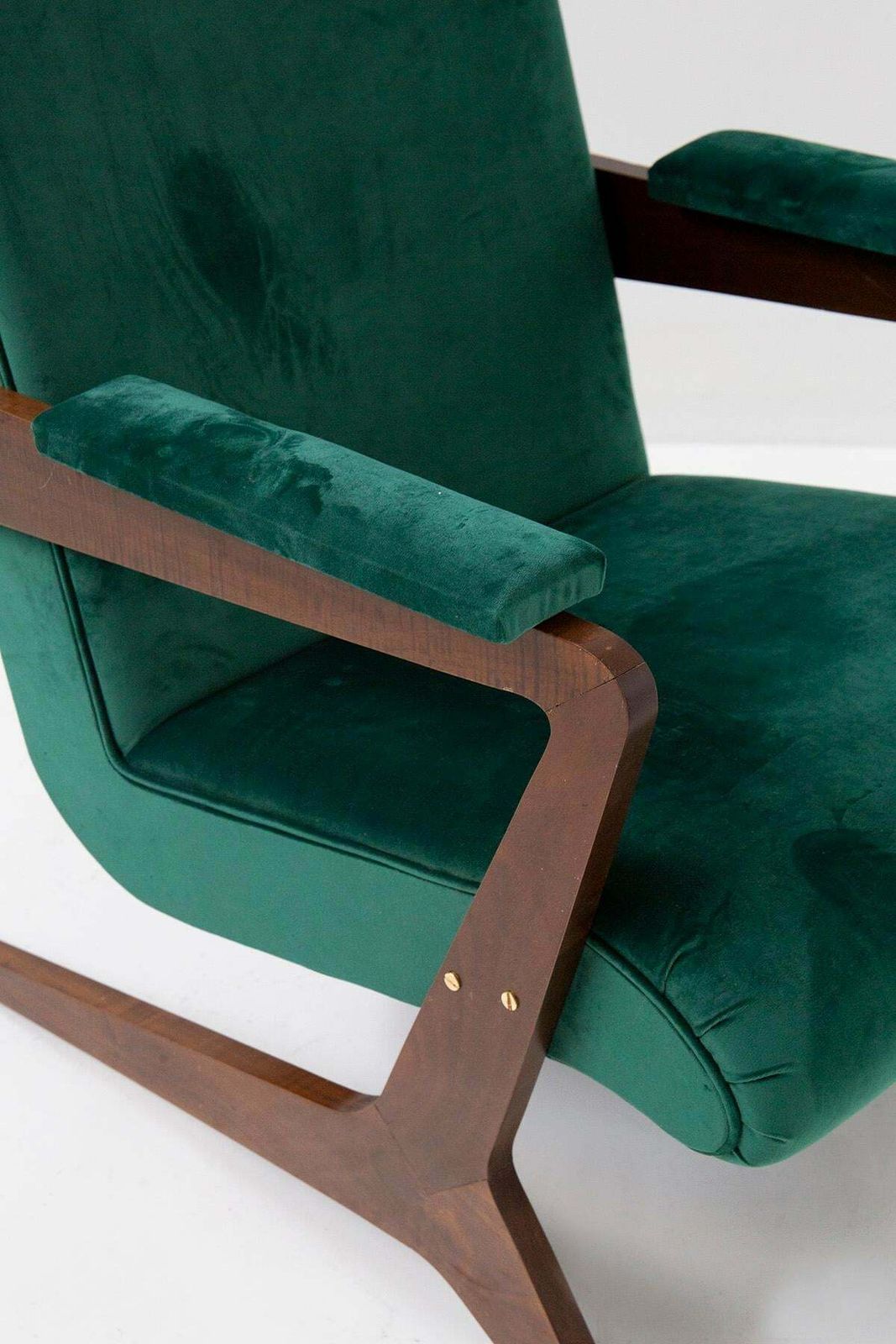 Pair Of Brazilian Green Velvet Armchairs, 20th Century £5,723.17per Set photo buy