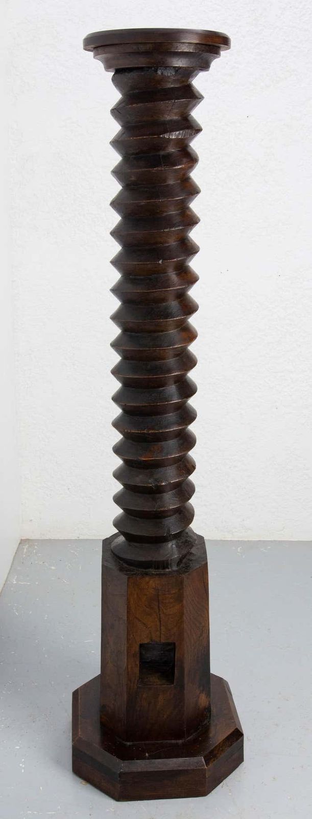 French 19th Century Wine Press Screw High Pedestal Plant Holder photo Home Decor