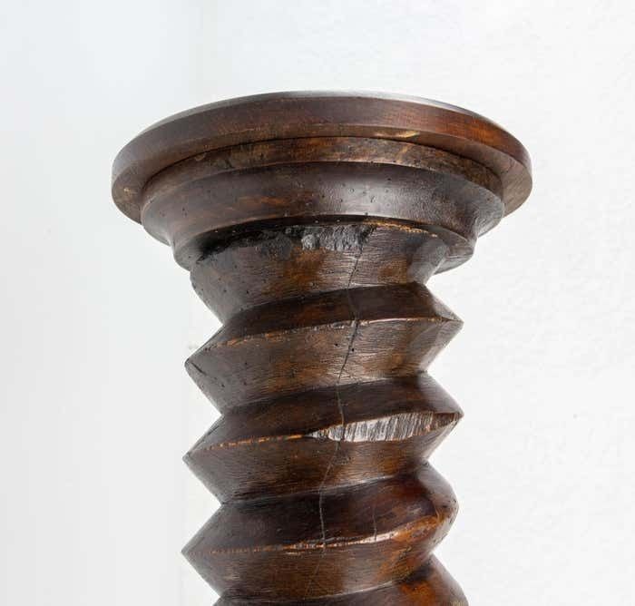 French 19th Century Wine Press Screw High Pedestal Plant Holder photo 1057.0