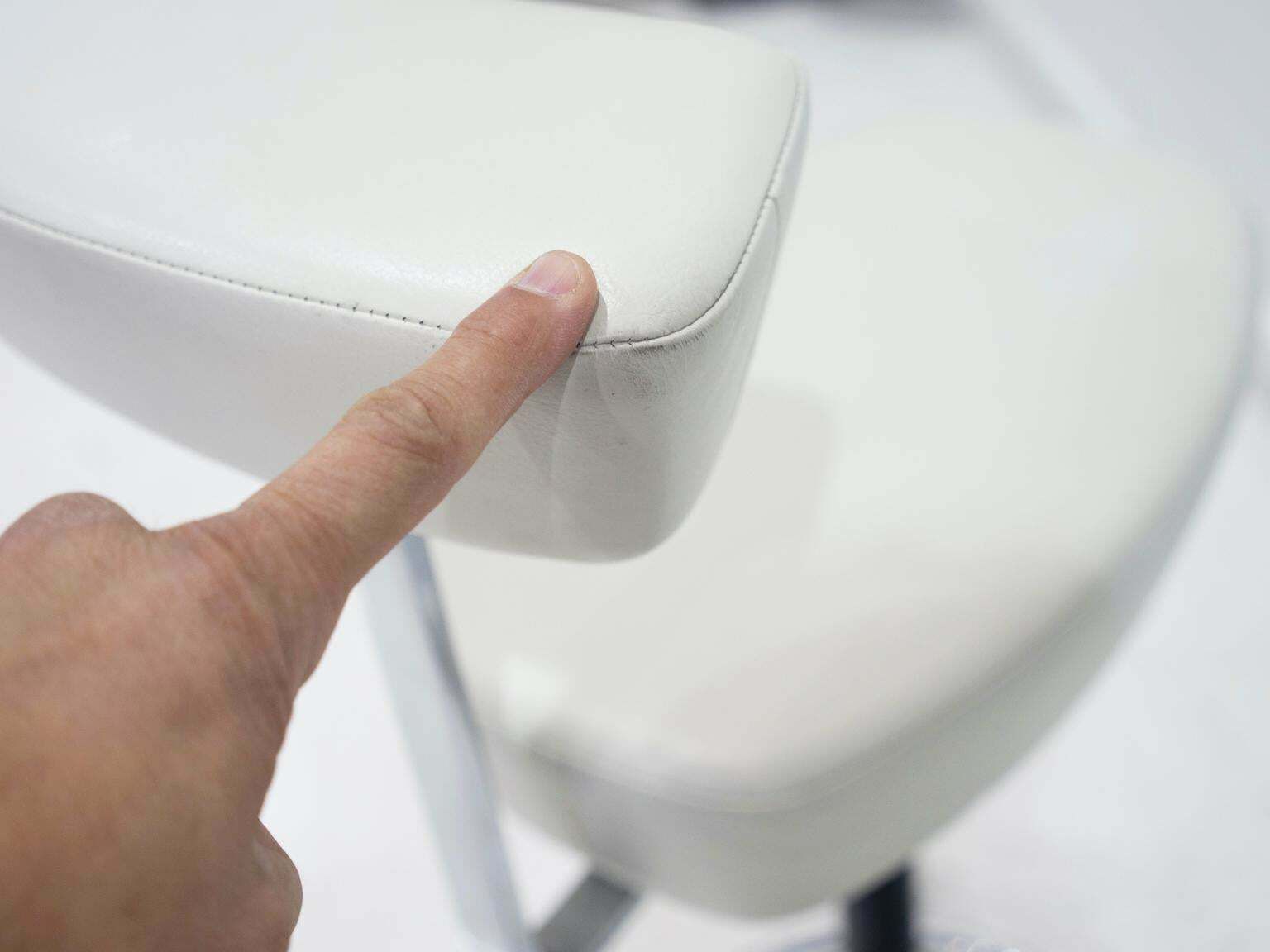 Furniture Pair Of White Perch Chairs By George Nelson For Vitra photo