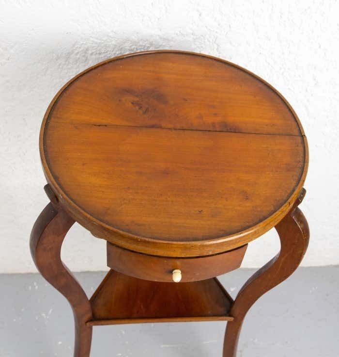 French Sellette Or Plant Holder Waltnut, Three Legs & One Drawer, Circa 1920 photo buy