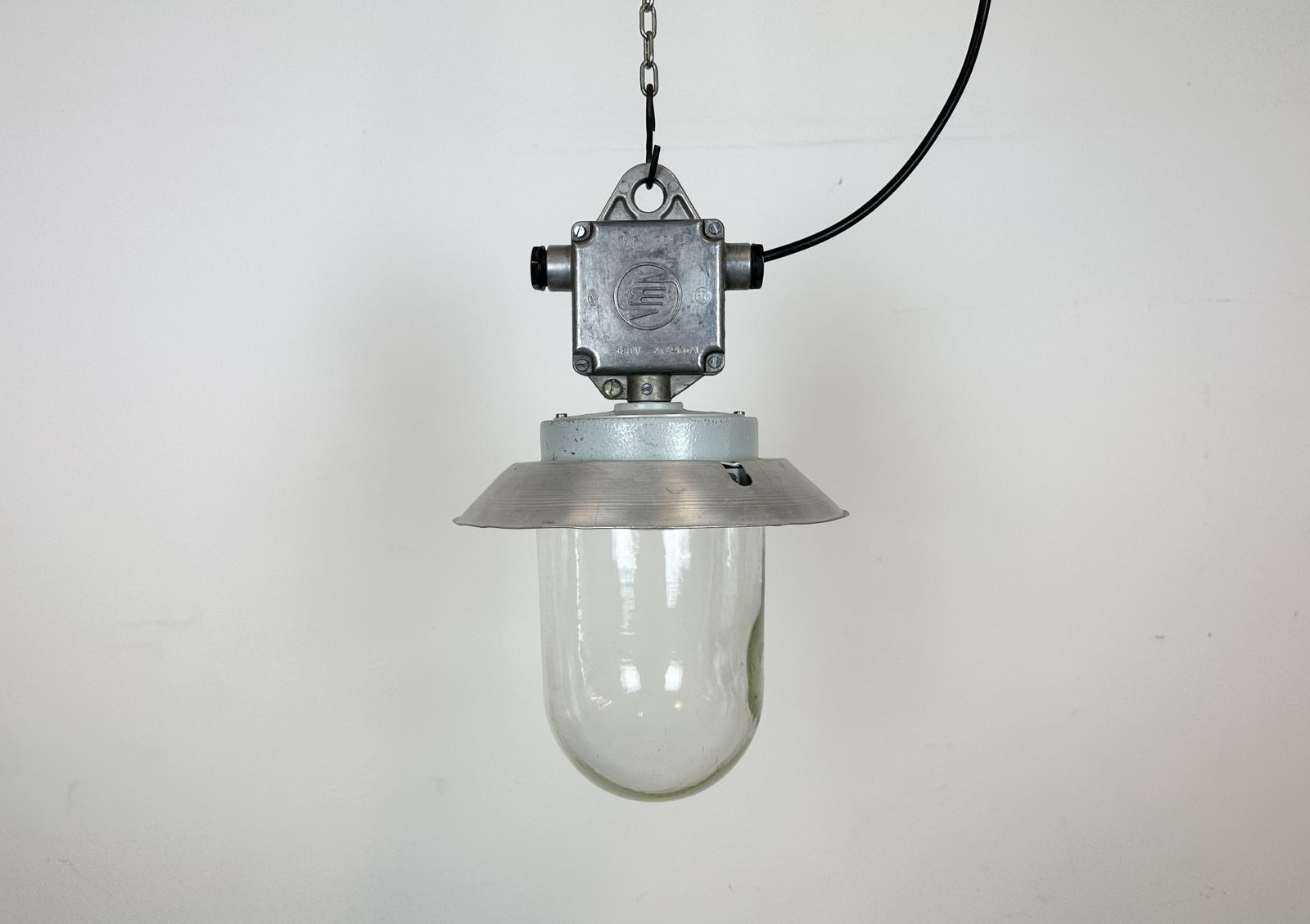 Industrial Aluminium Light With Clear Glass Cover From Elektrosvit, 1970s, 4x photo buy