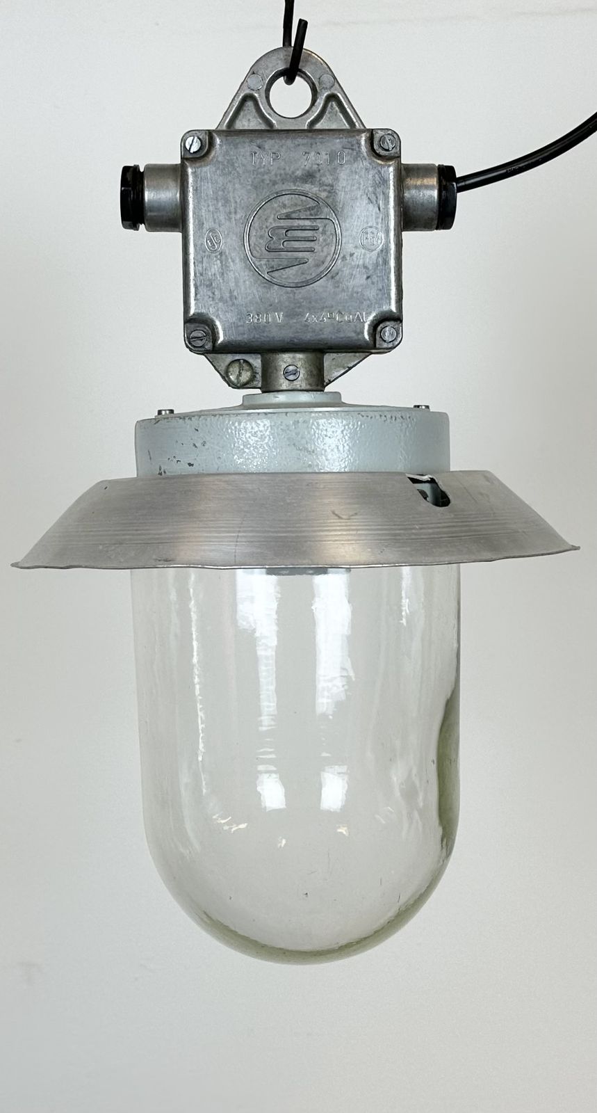 photo for sale Industrial Aluminium Light With Clear Glass Cover From Elektrosvit, 1970s, 4x