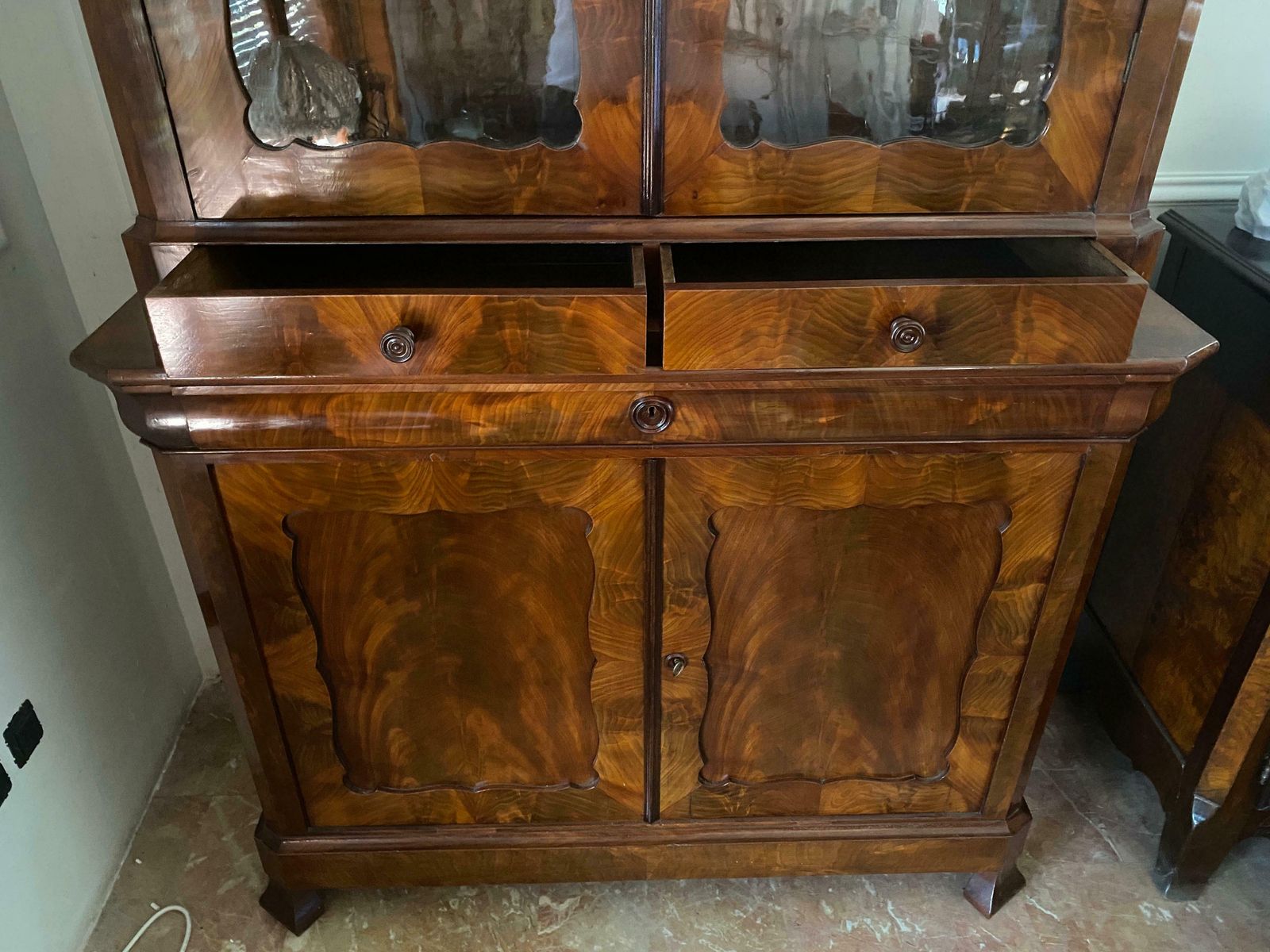 Furniture Antique French Library Display Cabinet Louis Philippe Era 1860s photo