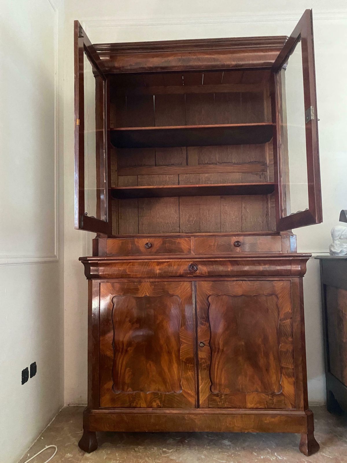photo buy Antique French Library Display Cabinet Louis Philippe Era 1860s