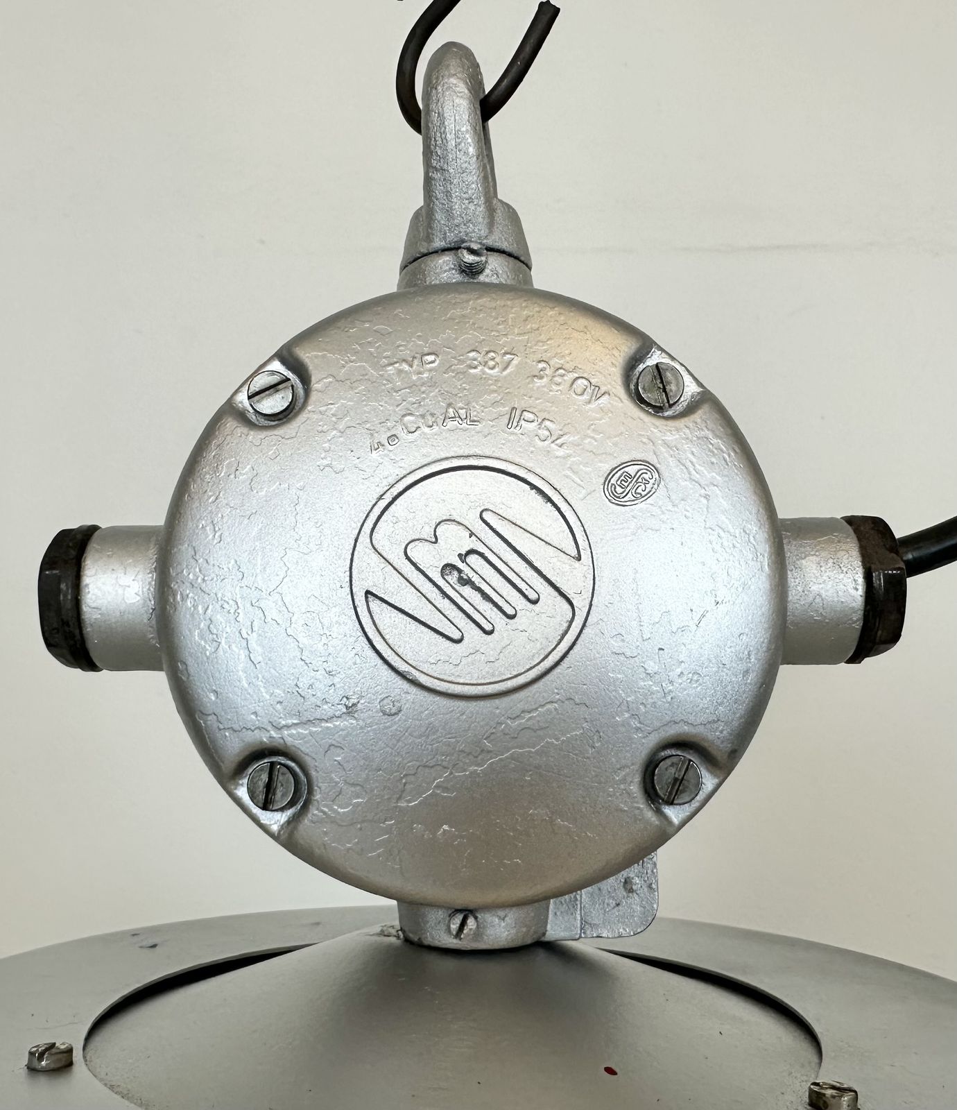 Industrial Black Enamel Factory Pendant Lamp, 1960s, 49x photo 199.0