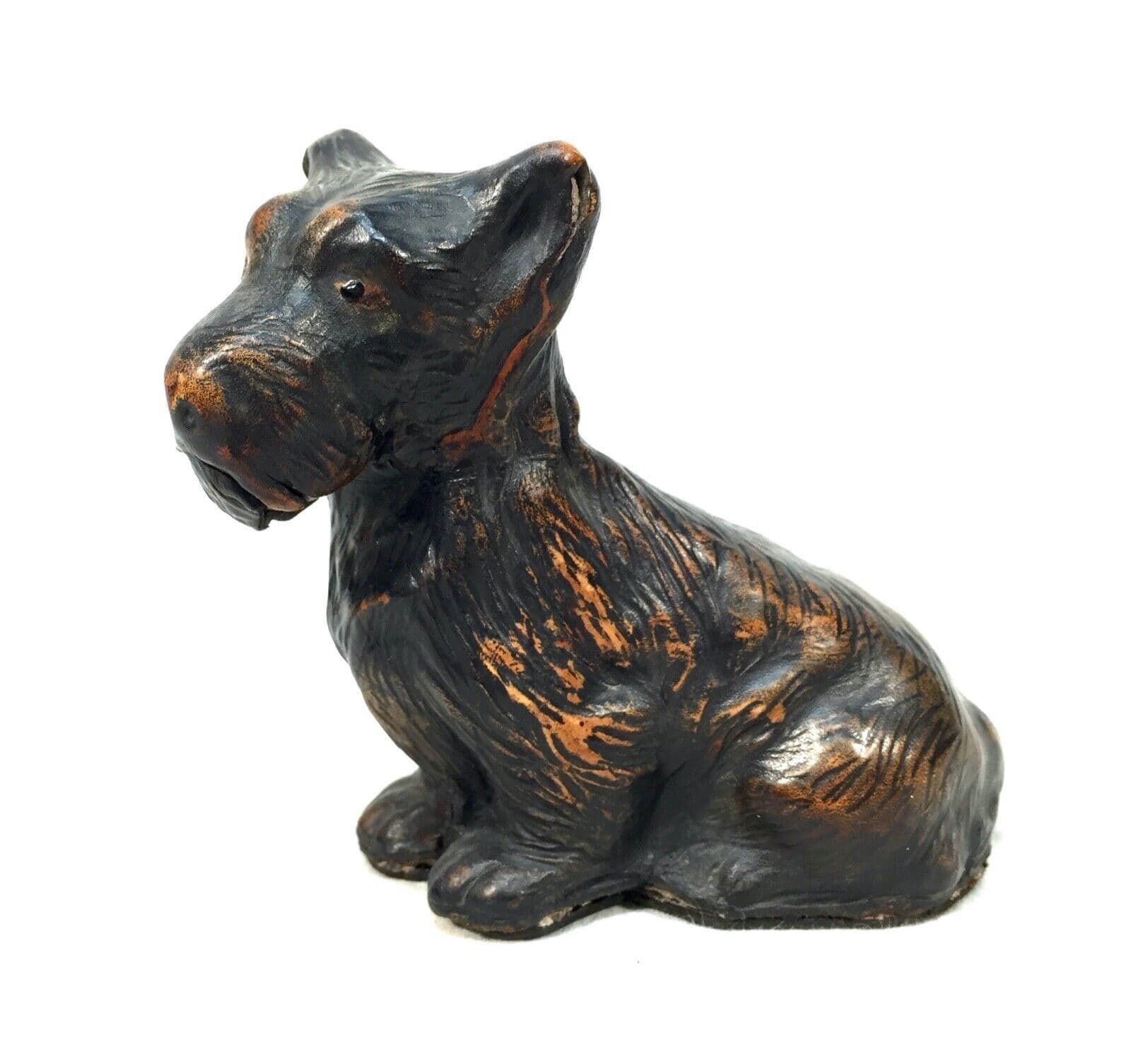 Antique Leather Figurine Of A Terrier Dog By H. E. Jackman Patron To The Queen